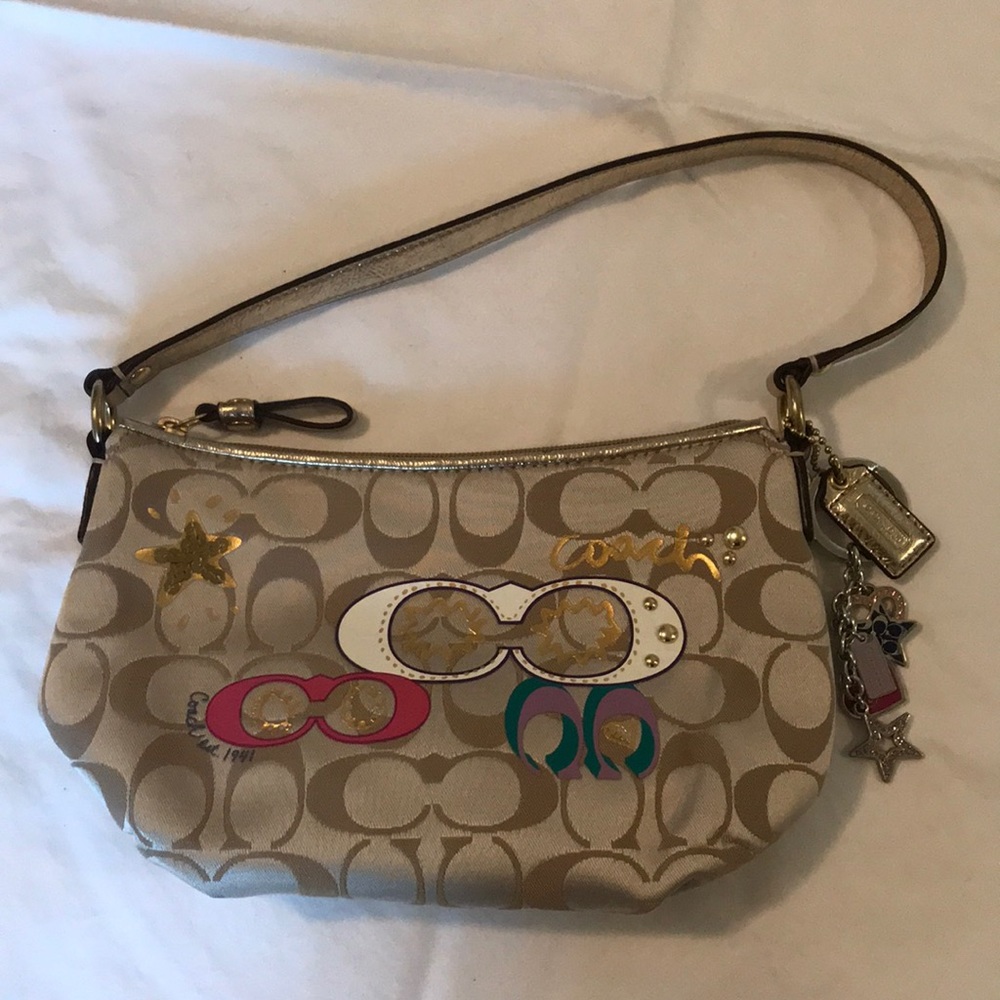Y2K Coach Poppy Signature Applique Small Shoulder Bag